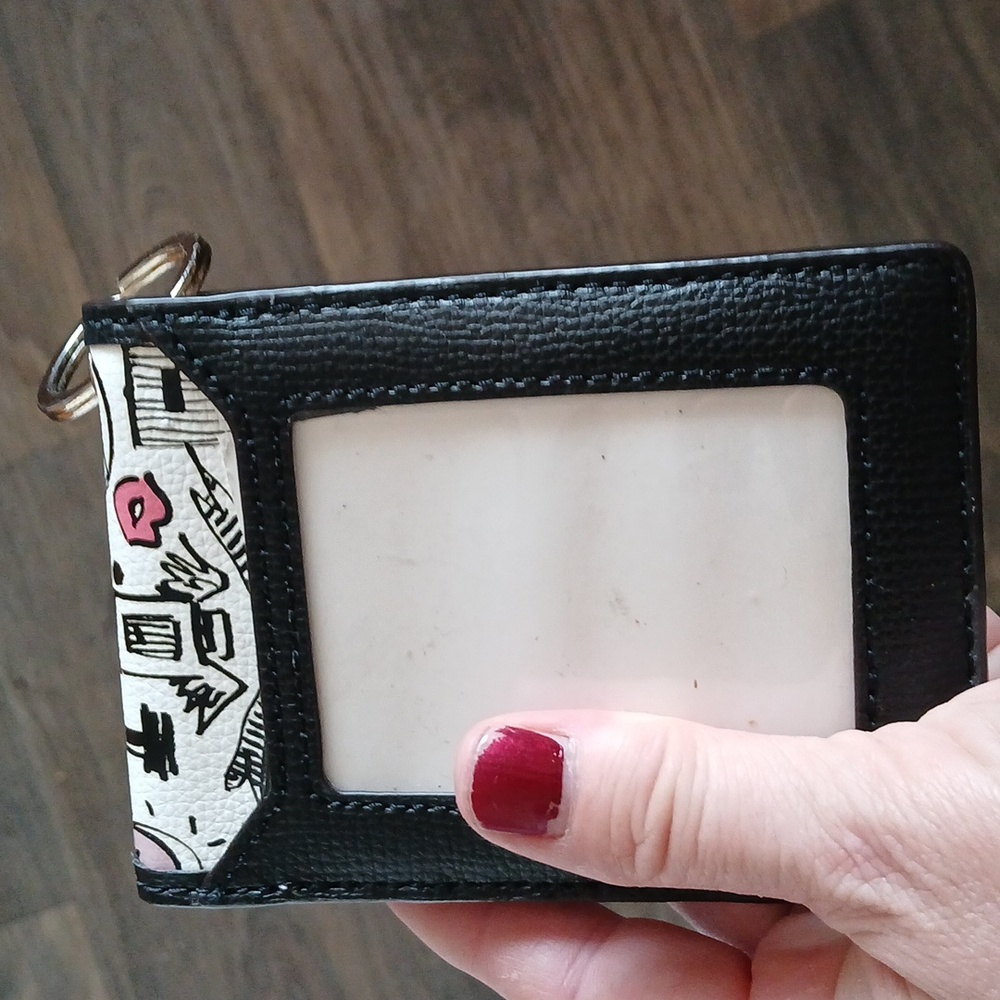 Henri Bendel Graffit Card Holder with Key Chain. - Picture 3 of 13